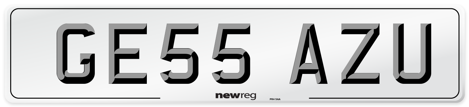 GE55 AZU Number Plate from New Reg